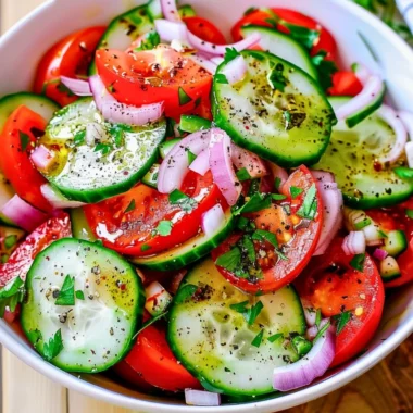 Fresh Tomato Cucumber Salad with vibrant vegetables and herbs