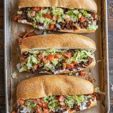 Mexican Chopped Cheese Sandwich topped with fresh ingredients and spices