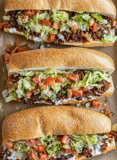 Mexican Chopped Cheese Sandwich topped with fresh ingredients and spices