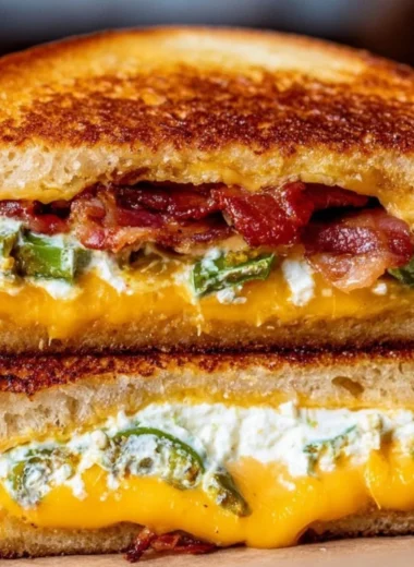 Roasted jalapeno popper grilled cheese sandwich with melted cheese and jalapenos