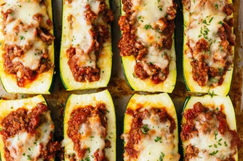 Savory stuffed zucchini boats filled with savory ingredients