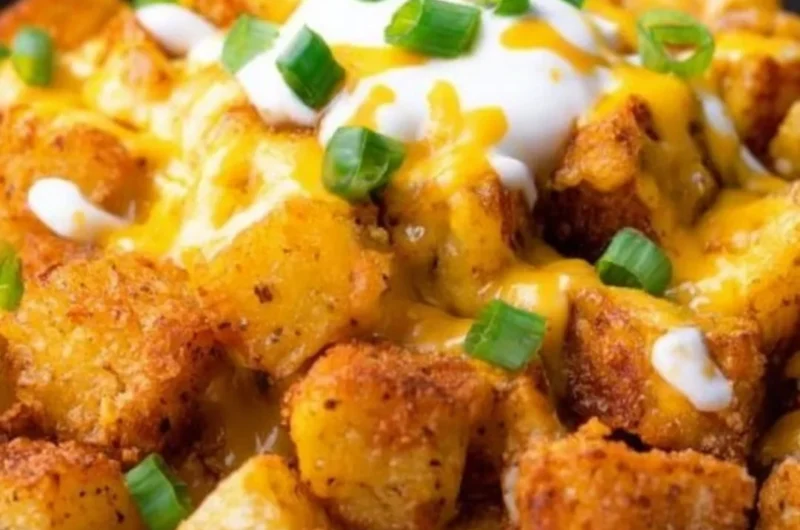 Delicious Taco Bell Potato Bites served with dipping sauce