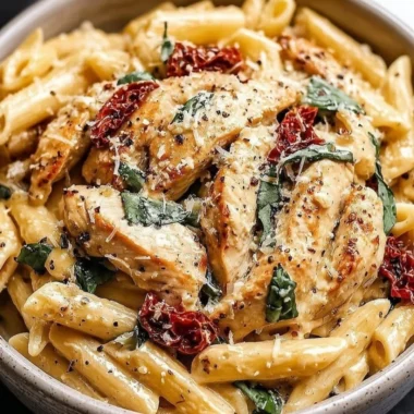 Delicious Marry Me Chicken Pasta dish garnished with herbs