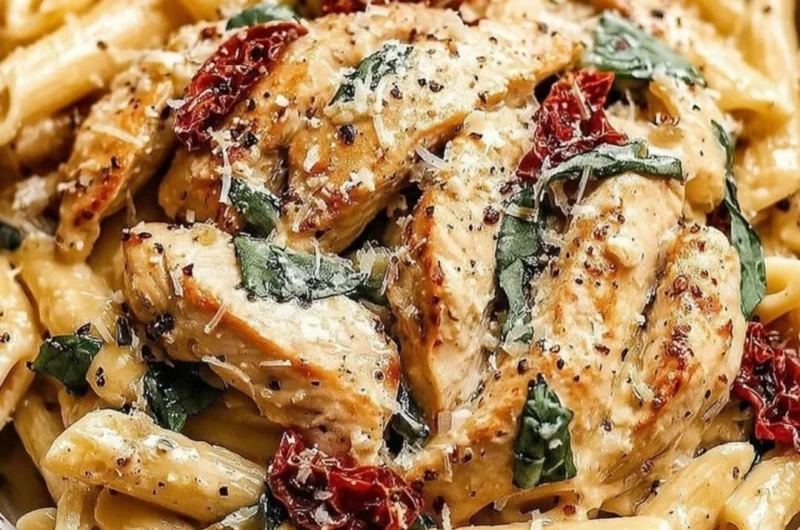 Delicious Marry Me Chicken Pasta dish garnished with herbs