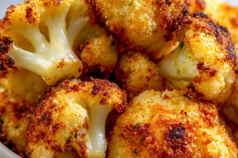 Crispy Parmesan cauliflower bites served in a bowl