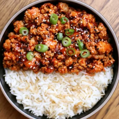 Plate of low carb firecracker ground chicken with vegetables