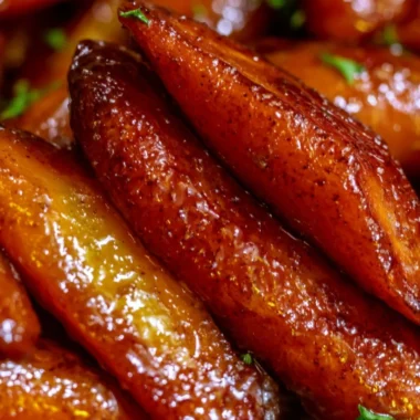 Delicious cinnamon glazed carrots served as a side dish