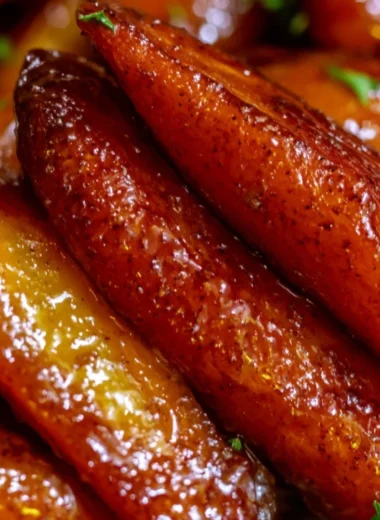 Delicious cinnamon glazed carrots served as a side dish