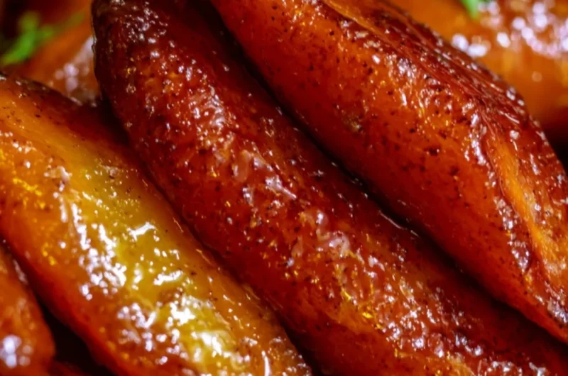 Delicious cinnamon glazed carrots served as a side dish